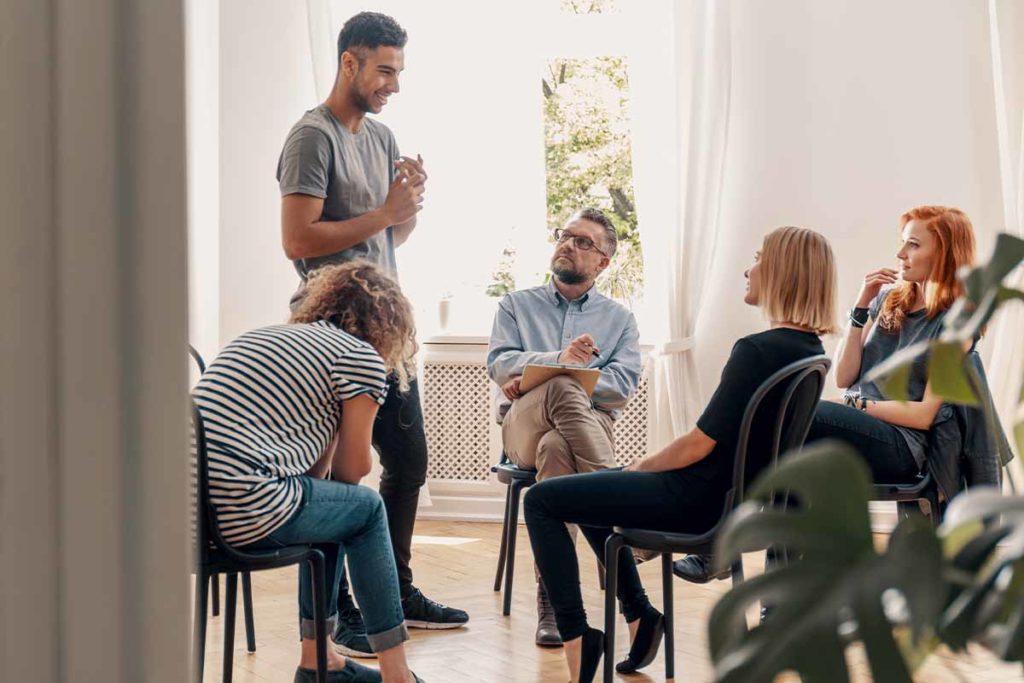 Gruzs participates in residential therapy