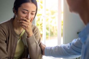 woman crying at the Drug Addiction Treatment Program in oh