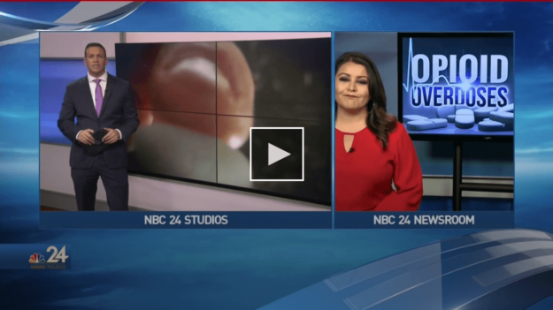 screenshot of opioid overdoses on the news