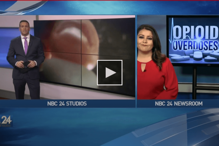 screenshot of opioid overdoses on the news