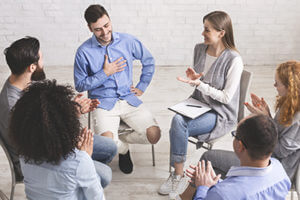 man sharing his story in group Dialectical Behavior Therapy Program DBT in Ohio