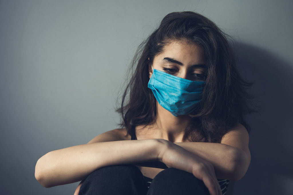 woman deals with a covid effected addiction