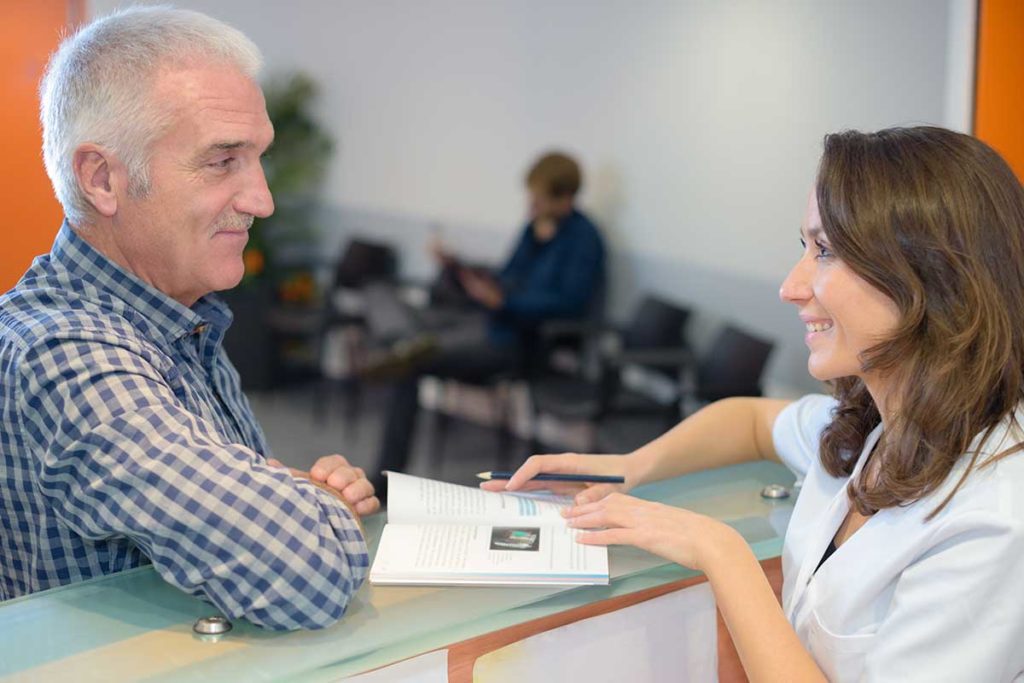 man signs up for substance abuse treatment