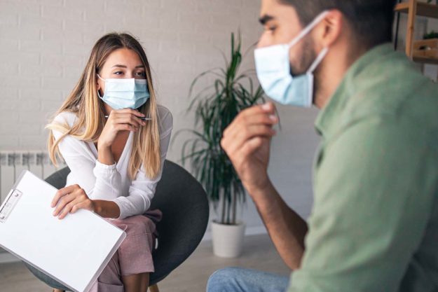 man recovers during covid