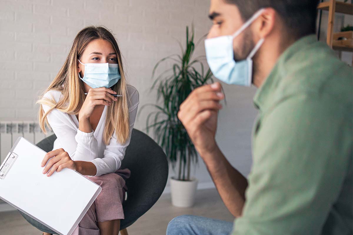 man recovers during covid