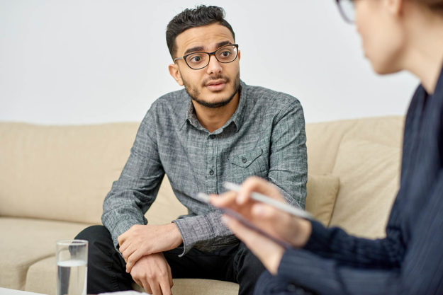 Therapies that Help the Detox Process man considers therapies that help the detox process