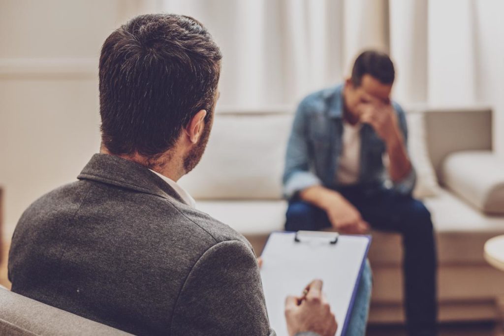 client and therapist in individual therapy and addiction recovery